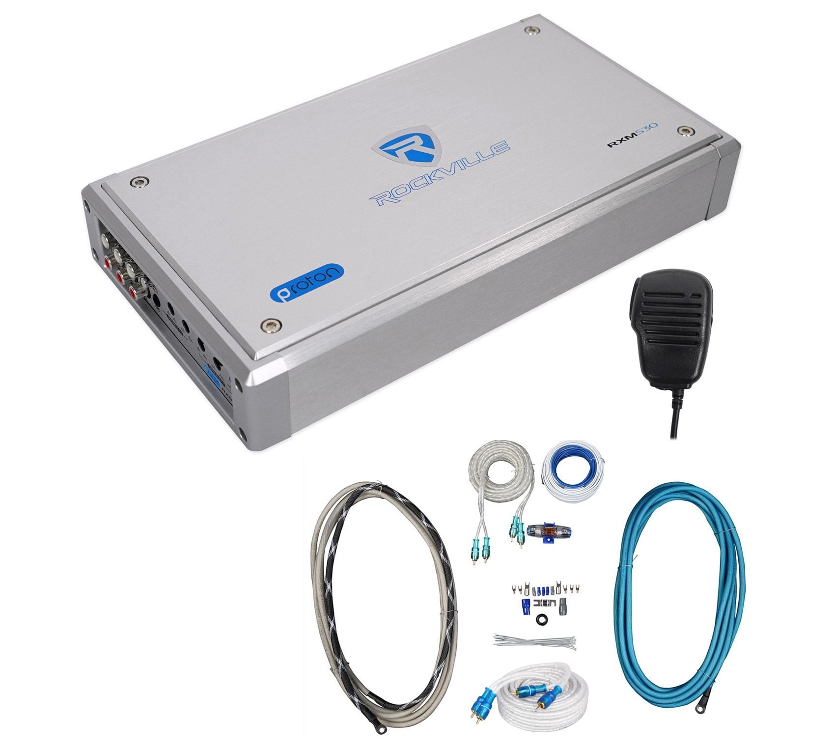 Rockville RXM-S30 Micro Marine/ATV Amplifier 2400w Peak 4 Channel 4x150W+Amp Kit