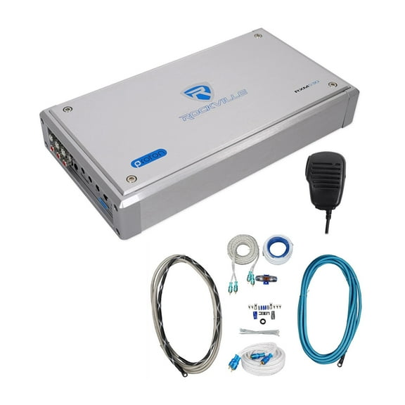 Rockville RXM-S30 Micro Marine/ATV Amplifier 2400w Peak 4 Channel 4x150W+Amp Kit