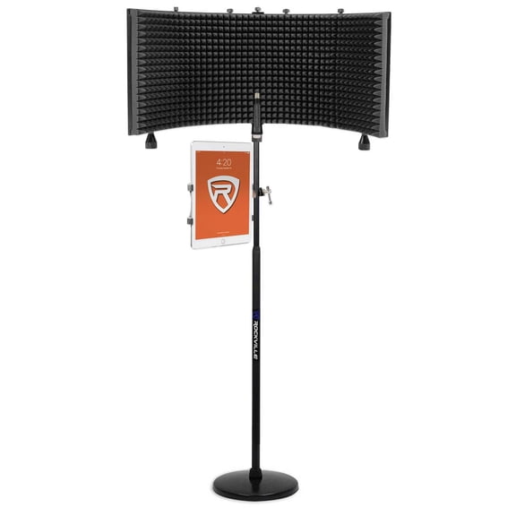 Rockville Recording Package w/Microphone Mic Stand+Isolation Shield+Tablet Mount