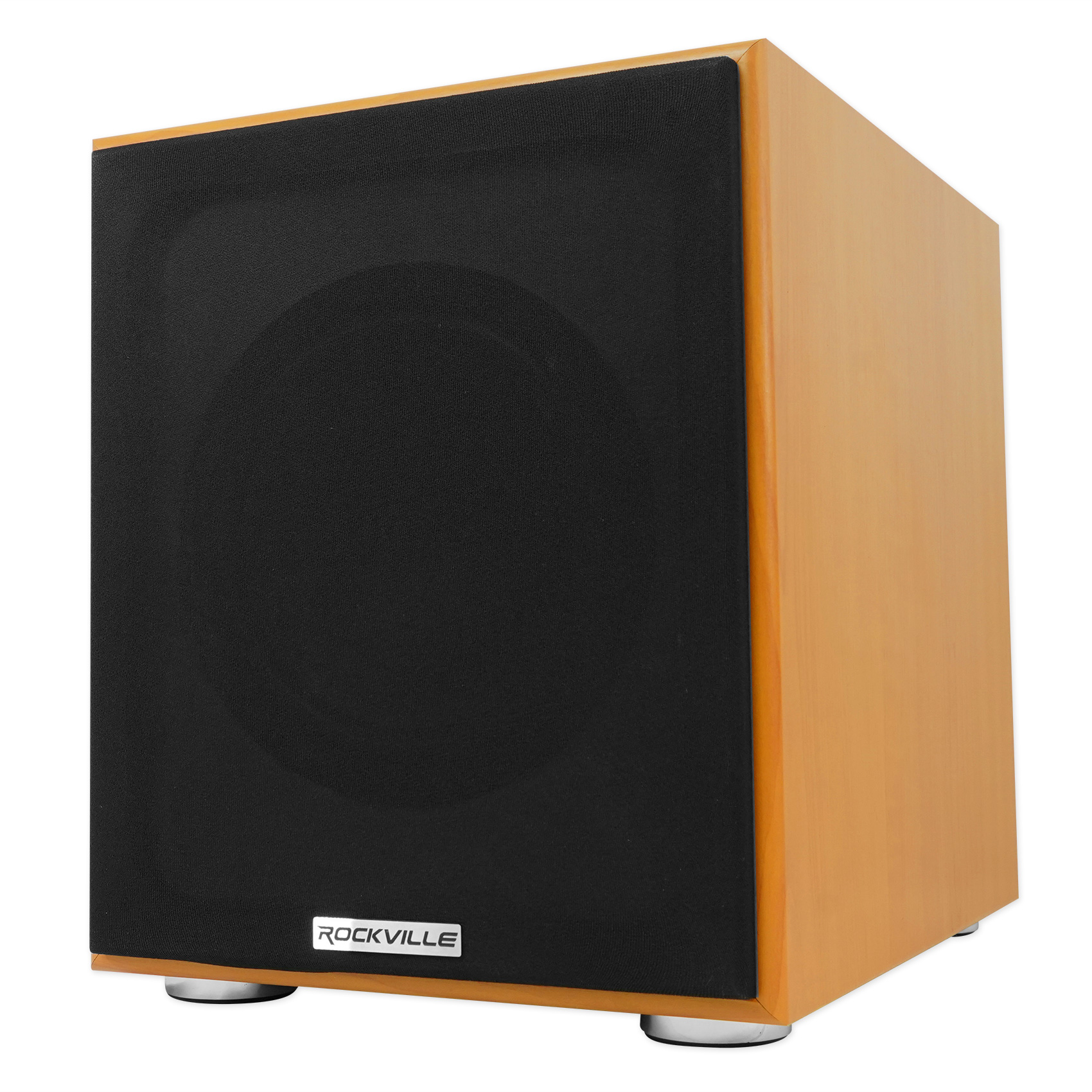 Rockville Rock Shaker 8" Classic Wood 400w Powered Home Theater Subwoofer Sub - image 1 of 10