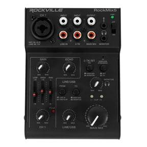 Rockville RockMix 5 USB Computer Recording Interface Mixer w/Bluetooth, Echo, EQ