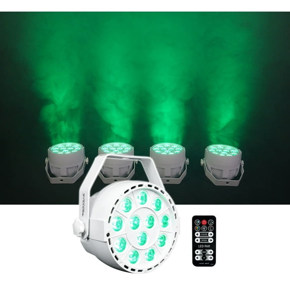 Rockville RockPAR TRI LED RGB Compact Par Can Pro DJ DMX Wash Light+Remote White