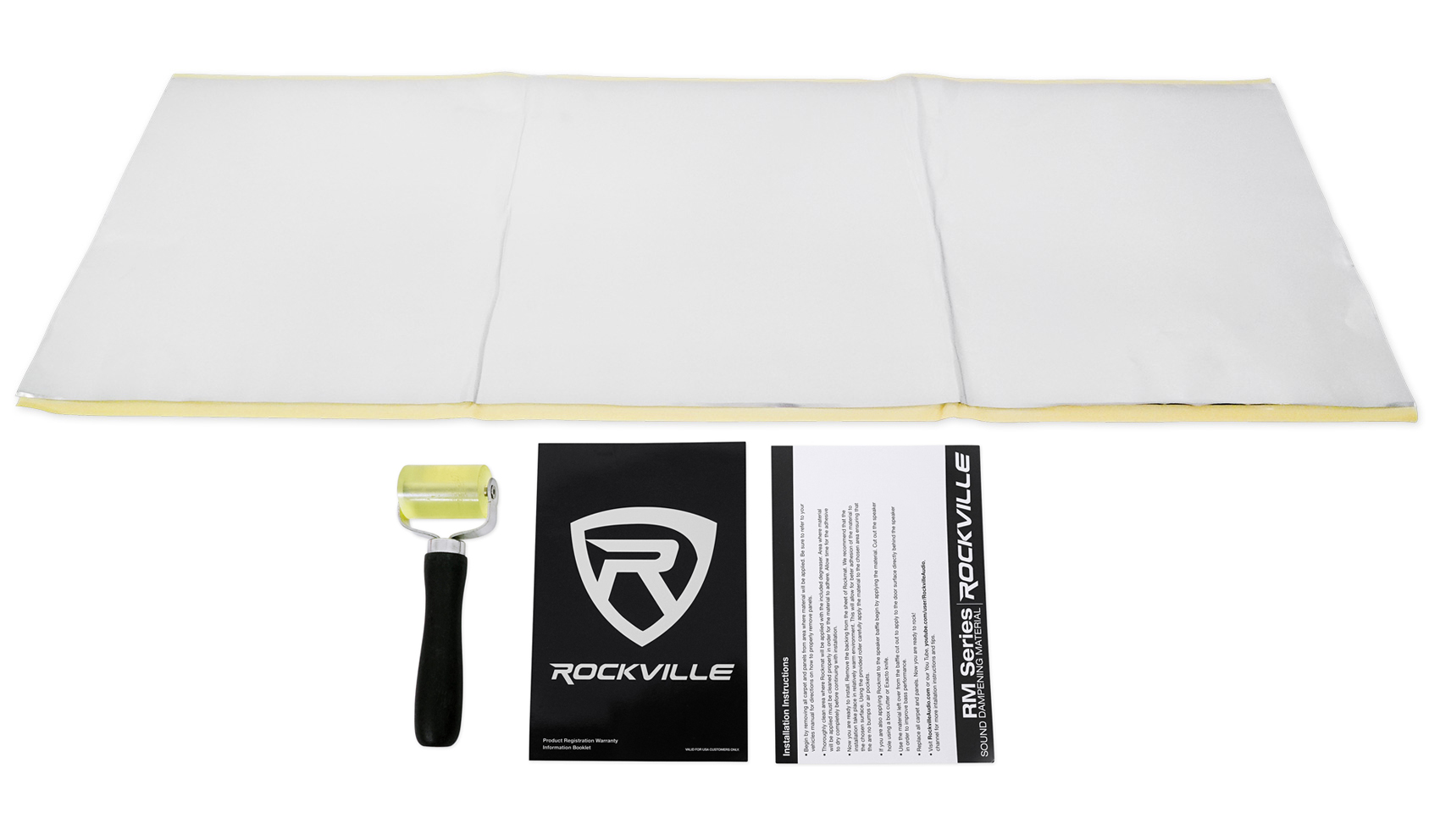 Rockville Rockmat RM12 12 Sq Ft Sound Dampening/Deadening Butyl Rubber Car  Kit 