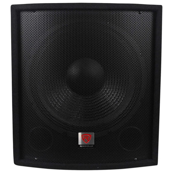 Rockville SBG1158 15 Inch Passive Pro DJ Subwoofer 800 Watts Peak 8 Ohm with Ported MDF Cabinet, Pole Mount and SpeakON Connections