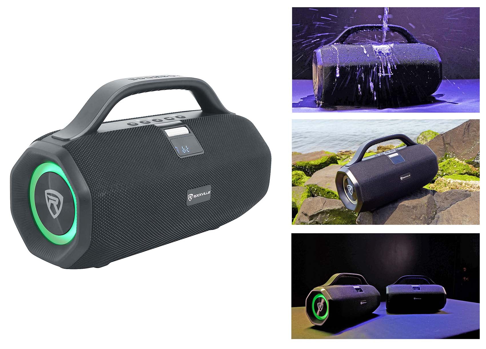 Rockville SONIC-50L Large Portable Bluetooth Party Speaker, Big Bass/LED/Mic In