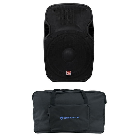 Rockville SPGN158 15" 1600 Watt DJ PA Speakers 8-Ohm+Weatherproof Speaker Bag
