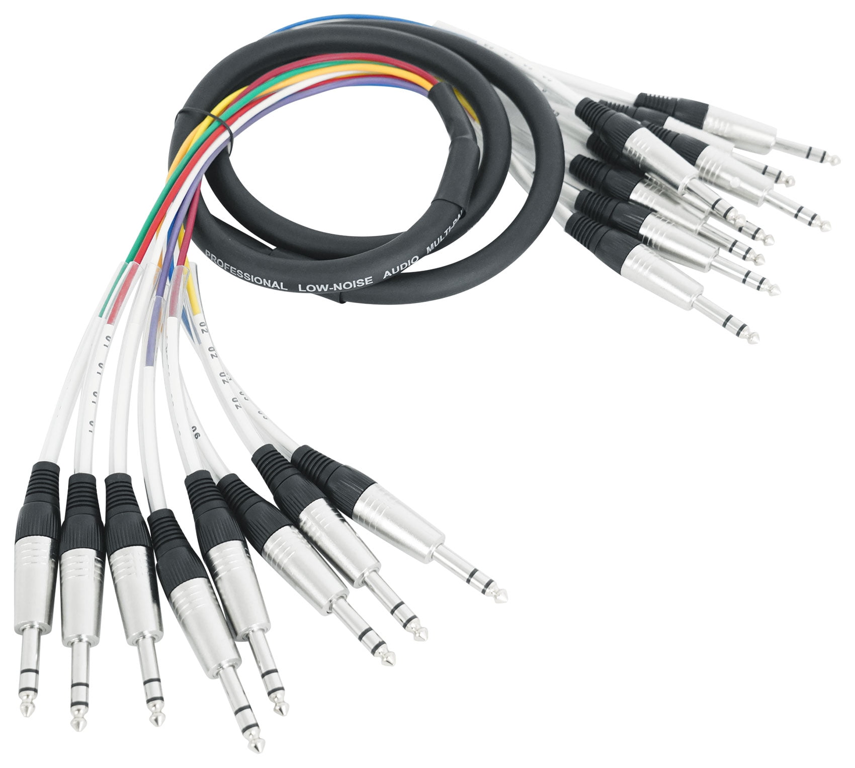 Rockville SQ806 8 Channel 6 Foot 1/4" TRS Snake Cable (Male to Male)