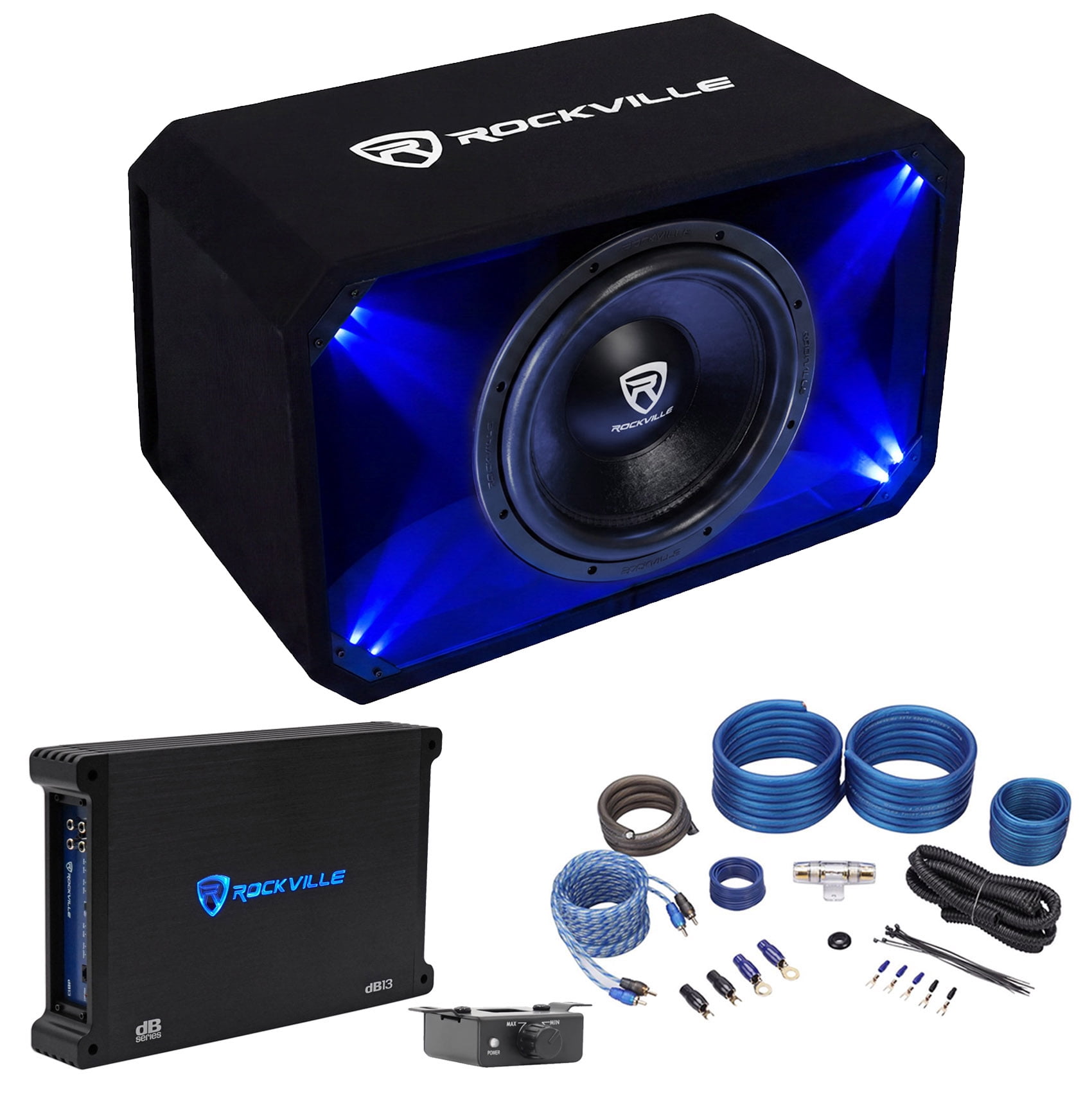 Rockville SV12K6D2 Bundle: Loaded Single 12 Inch 2400 Watt Peak ...