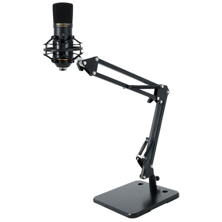 Rockville Solo-Cast USB Recording Studio Microphone+Desktop Boom Arm Mic Stand