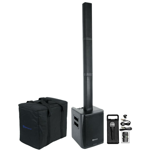 Rockville TITAN PORTABLE ARRAY Battery Powered PA DJ Speaker w/Subwoofer + Mic