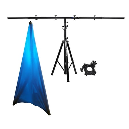 Rockville Tripod Pole-Mount Stand + Lighting Cross Bar + White Scrim Cloth Cover