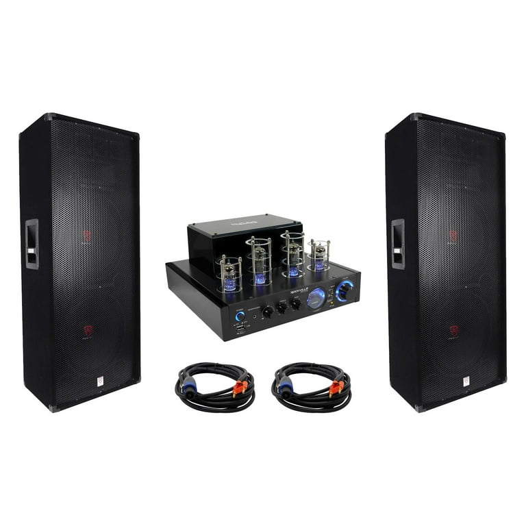 Rockville Tube Amplifier/Home Stereo Receiver+(2) Dual 15” 3000w