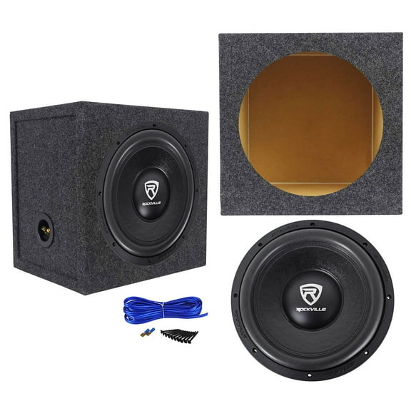 Rockville W12K6D4 V2 12" 2400 Watt Car Audio Subwoofer+Sealed Sub Box Enclosure