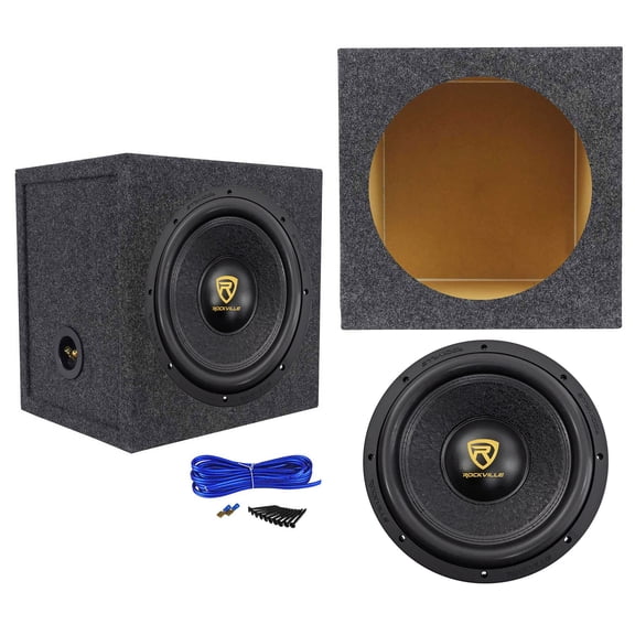 Rockville W12K9D2 V3 12" 4000 Watt Car Audio Subwoofer + Sealed Sub Box Enclosure