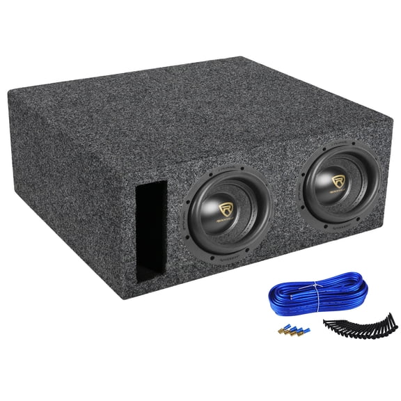 Rockville W65K9D4 Bundle: (2) 6.5 in 1000W Peak 250W RMS Dual 4-Ohm Car Subwoofers, SDD65 Vented Enclosure, K2 Kit, 4-items