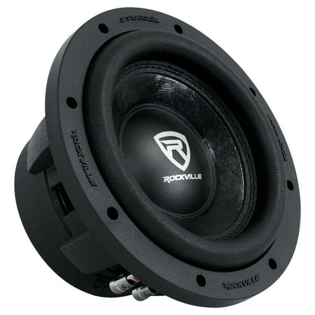 Rockville W8K6D4 V2 K6 Series 8 Inch 1400W Peak 350W RMS Dual 4 Ohm Car Audio Subwoofer, 2 Inch Voice Coil, Cast Aluminum Basket