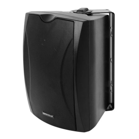 Rockville WET-6B Indoor and Outdoor Bluetooth 50-Watt Continuous Power Wall Mount Speakers, Black