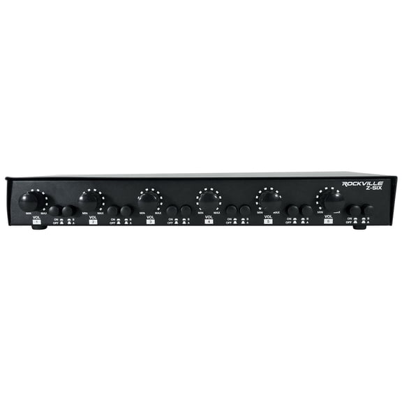 Rockville Z-SIX 2 Source 6 Zone Home/Commercial Audio Zoner w/ Volume Control