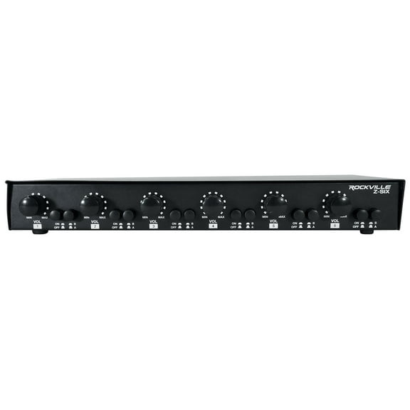 Rockville Z-SIX 2 Source 6 Zone Home/Commercial Audio Zoner w/ Volume Control