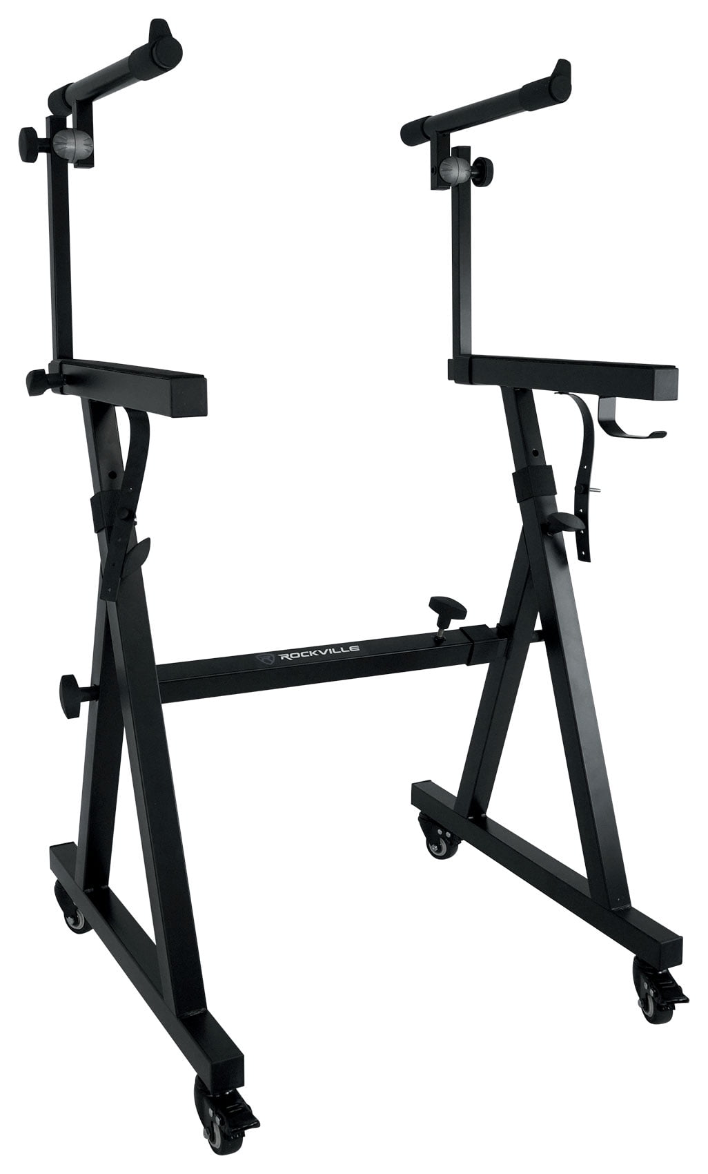 Rockville Z45W 2-Tier Keyboard Stand+Wheels Fits AKAI 2-Tierfessional ADVANCE 49