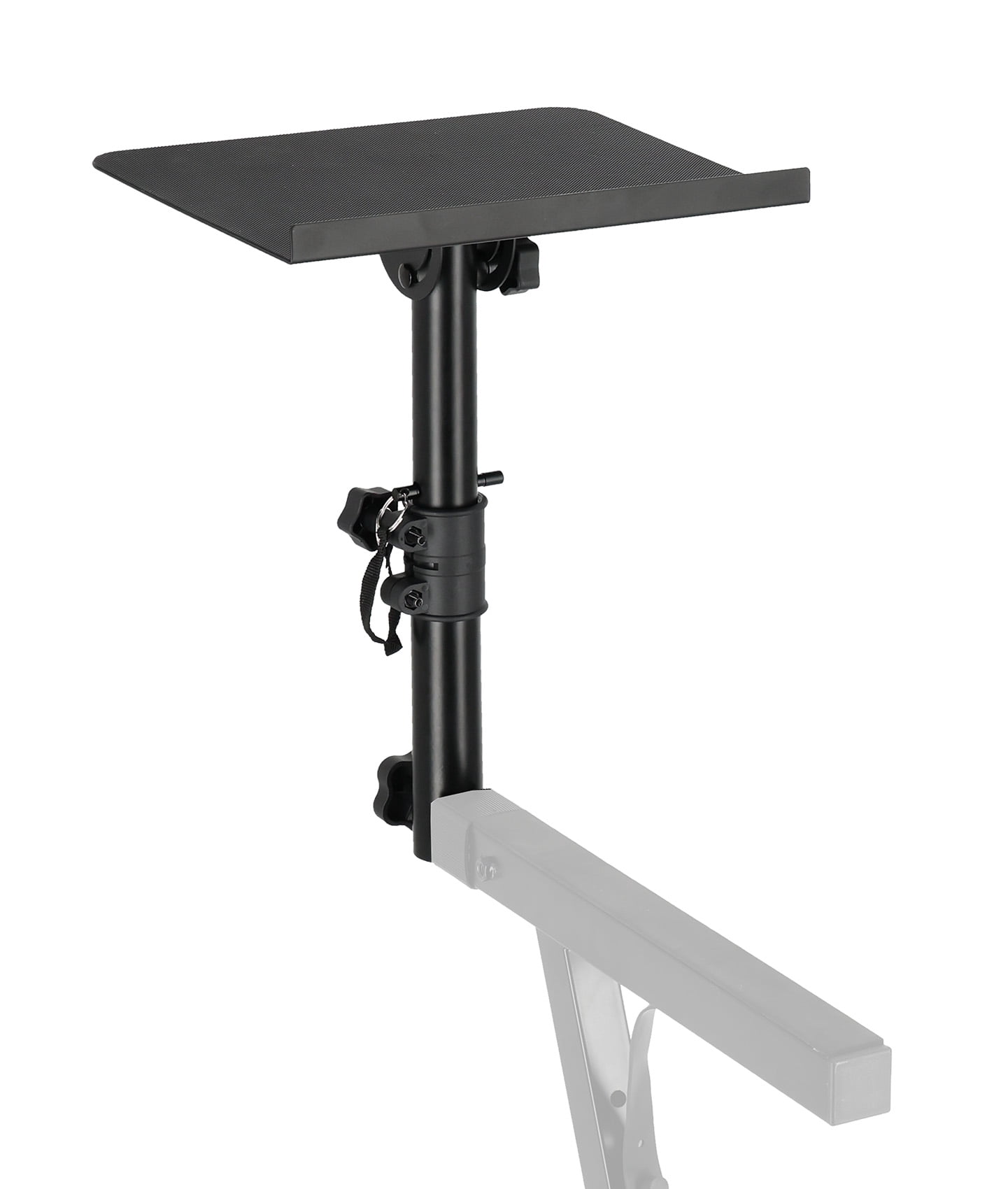 Rockville ZLS Laptop Stand Attachment for Z-Stands, 12 inch x 9.5 inch Tray – Adjustable Height & 0–75 degree Tilt, Silicone Anti-Slip Pad, Fits 35mm x 35mm Square Tube