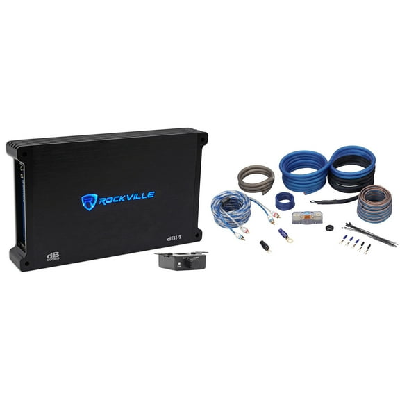Rockville dB14 4000 Watt Peak/1000w RMS Mono 2 Ohm Amplifier+Amp Kit