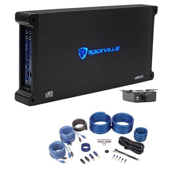 Rockville dB55 4000 Watt Peak/980w RMS 5 Channel Car Amplifier + Amp Kit