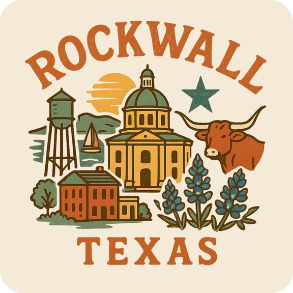 Rockwall Texas Keepsakes Souvenir Vinyl Sticker – Destination Travel Keepsake Collectible (3-Inches Wide)