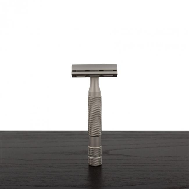 Rockwell Razors 6S Stainless Steel Adjustable Safety Razor for Men with 5 Razor Blades, Matte Silver