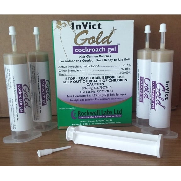 InVict Gold Cockroach Gel - 4 Tubes - 35-Gram Tubes by Rockwell Labs