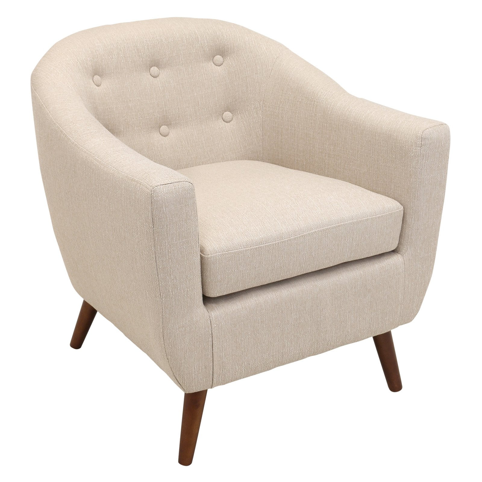 Rockwell Mid Century Modern Accent Chair in Cream by LumiSource