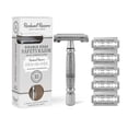thumbnail image 1 of Rockwell Razors R1 Double Edge Safety Razor for Men with 5 Razor Blades, Gunmetal Chrome, 1 of 5