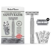 Rockwell Razors 6C Safety Razor with 6 Adjustable Settings and 5 Razor Blades, White Chrome