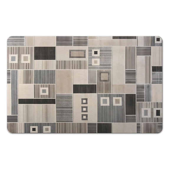 Rockwood Collection's Modern Geometric Patchwork Bathroom Rug - Luxurious 20x32 Inch Floor Décor for Bedroom, Office, Living Room, Entryway, Hardwood Floors