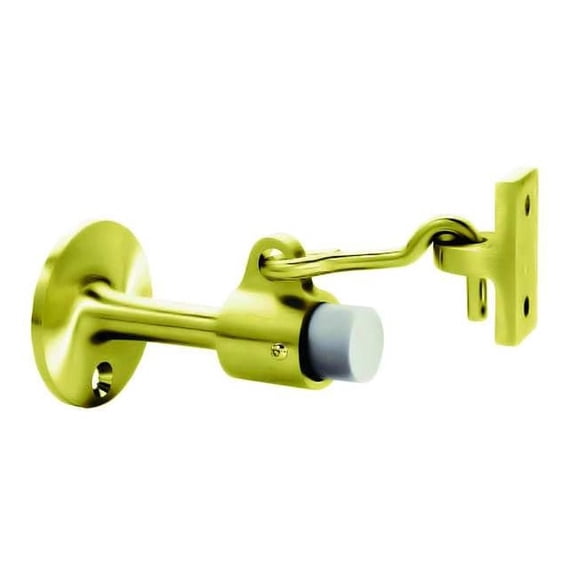 Rockwood Hook-Style Door Holder, Cast Brass, Gold, 1-3/4"H x 1-3/32"W 477.3