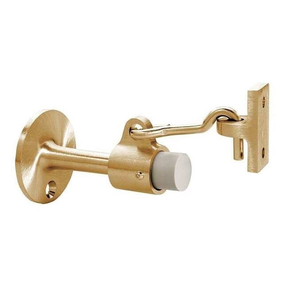 Rockwood Hook-Style Door Holder, Cast Brass, Gold, 1-3/4"H x 1-3/32"W 477.10
