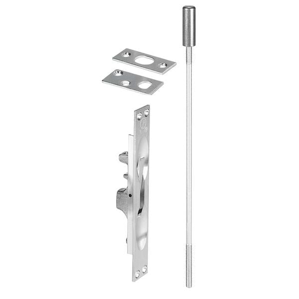 Rockwood Lever Extension Flush Bolt,Satin Chrome 555.26D