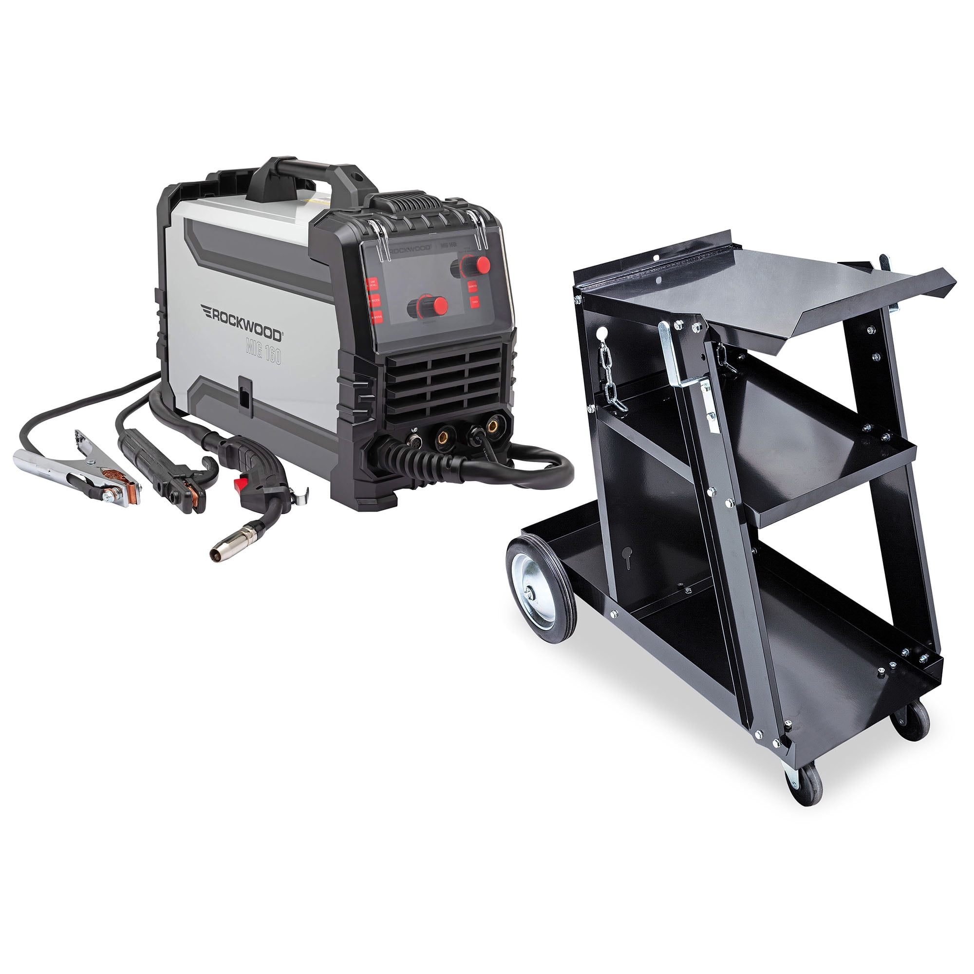Sign Language Core Kit Rockwood MIG160 Multi-Process Flux Core MIG Welder and Welding Cart Kit ...