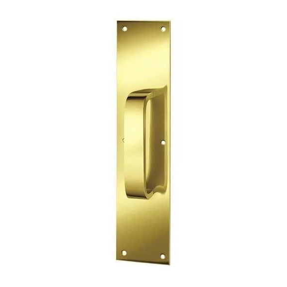 Rockwood Door Pull Plate, Brass, 15"L x 3-1/2"W, 0.05" Proj. 122 X 70B.3
