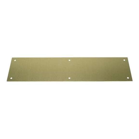 Rockwood Door Push Plate, Brass, 16"L x 4"W, 0.05" Proj. 70C.3