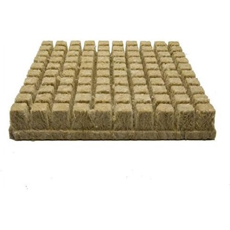 Rockwool Cubes, Indoor Gardening and Seed Starting Usage, (1 inch) 100 Cubes