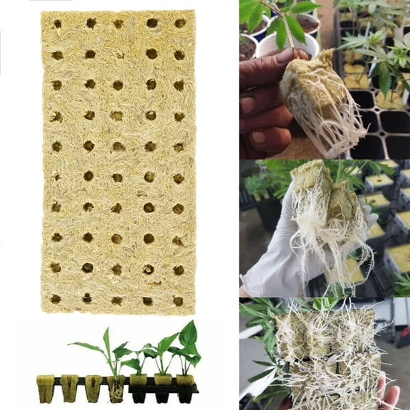 Rockwool Cubes Plant Propagation Starter Tray Hydroponic Grow Media Seeds Rooting 50 Pcs (50pcs )