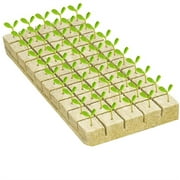 Rockwool Starter Plugs-1 Sheets of 50 Plugs Rockwool Grow Cubes Rock Wool Seed Starters Cloning Cubes,Rock Wool Planting Cubes for Hydroponics, Cuttings, Soilless Culture, Plant Propagation