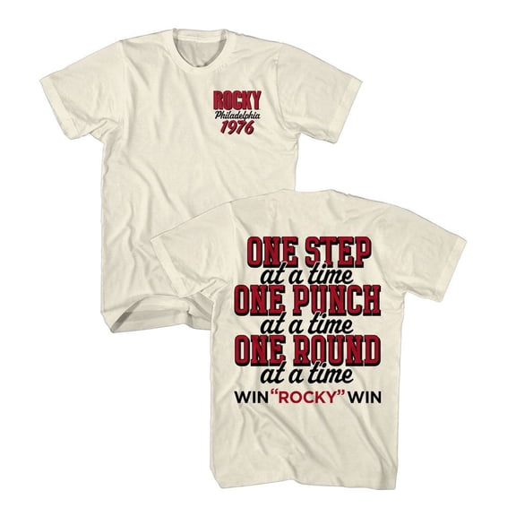 Rocky 1976 Front And Back Natural Adult T-Shirt
