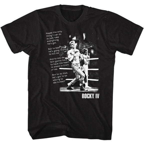 Rocky IV Monologue Black Adult T-Shirt 3Xlt