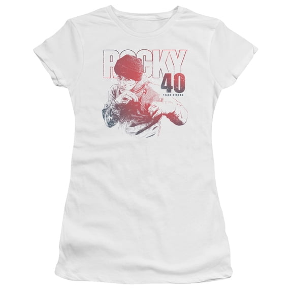 Rocky - 40 Years Strong - Juniors Teen Girls Cap Sleeve Shirt - Large