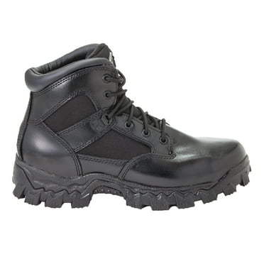 ROCKY Alpha Force Waterproof Duty Boots - Black, Size 8, Full-Grain Leather & 1000D Nylon, Slip & Oil Resistant, Public Service Boot