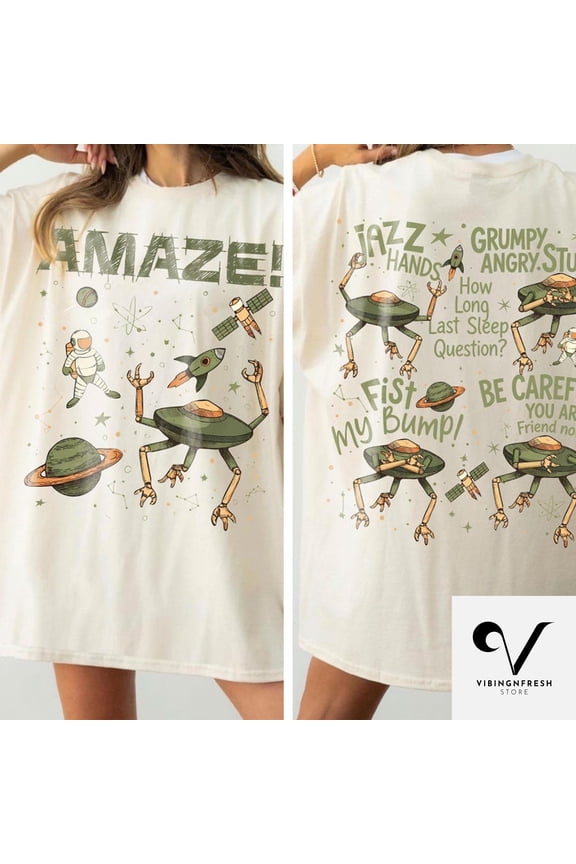 Rocky Amaze Project Hail Mary Shirt, Sci Fi Book Lover T-Shirt, 2 Sided Funny Alien Tee