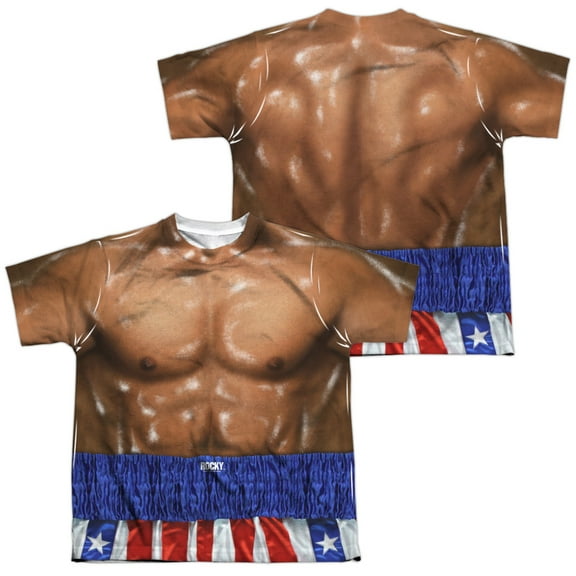 Rocky - Apollo Costume (Front/Back Print) - Youth Short Sleeve Shirt - Large