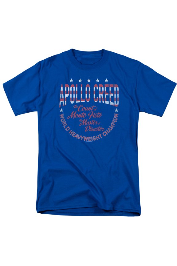 Rocky Apollo Creed Count of Monte Fisto Unisex Adult T Shirt (Small) Royal Blue
